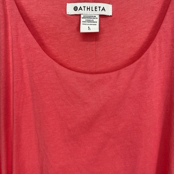 ATHLETA PINK CORAL RUCHED BODYCON LINED STELLA DRESS - Picture 4 of 8